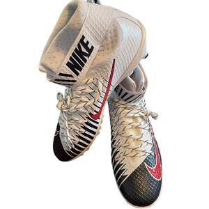 Nike Lunar Beast Men's Size 16 Football Cleats Black White Red Mid Ankle Light